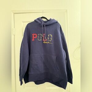 Polo by Ralph Lauren Men's Navy Hoodie with Multicolor Logo
